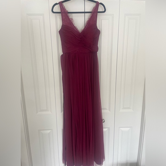 BHLDN size 2 maroon / cranberry floor length dress. Worn once. - Picture 4 of 4